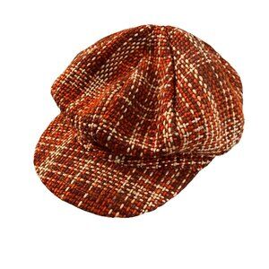 Y2K F.L.A.G. Tweed Newsboy Cap Womens Wool Train Hat Cabbie Fits Like A Glove